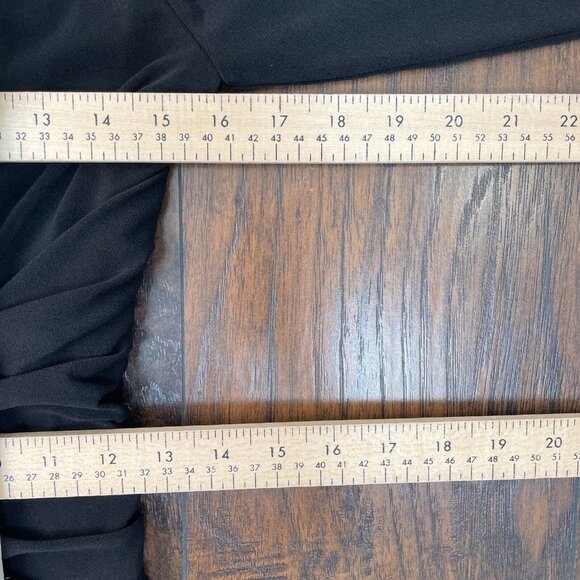 Ann Taylor Sheath Dress 6 Black Shirred Waist 3/4 Sleeve V-Neck Stretch Women's - Picture 8 of 11